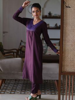 Suta - Chupke Chupke Chandni Purple Modal Viscose Kurta with Pant