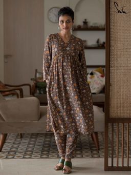 Suta - Brown Modal Viscose Kurta with Pant