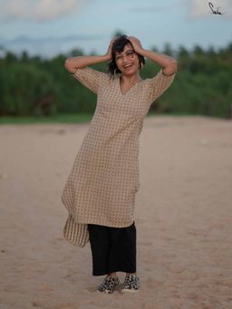 Suta - Beige Pure cotton Kurta with Pant