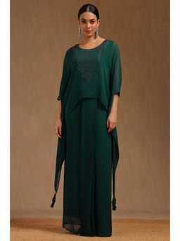 Soch - Womens Teal Georgette Mukaish Co-ord Set