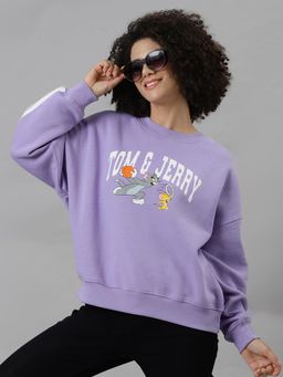 Free Authority - Tom and Jerry Printed Oversized Sweatshirt for Women
