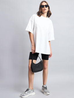 98 Degree North - White Women Round Neck Oversized T-Shirt