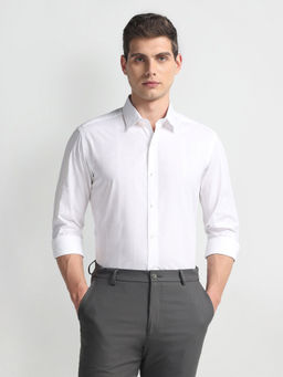 Arrow Newyork - White Manhattan Slim Tonal Check Shirt