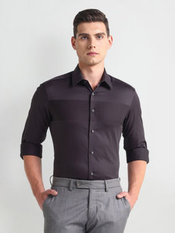 Arrow Newyork - Purple Tonal Stripe Slim Fit Shirt