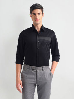 Arrow Newyork - Black Pure Cotton Slim Fit Shirt
