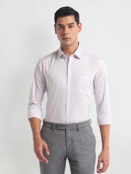 Arrow - Purple Woven Stripe Cotton Shirt