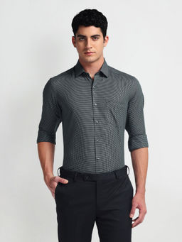 Arrow - Black Self Design Manhattan Slim Fit Shirt