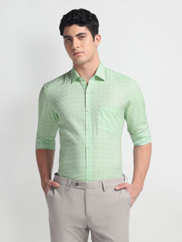 Arrow - Green Windowpane Check Manhattan Slim Shirt