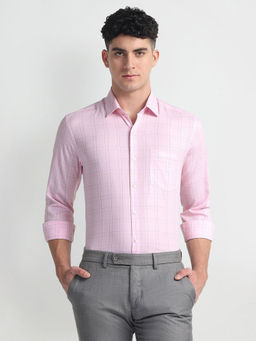 Arrow - Pink Pure Cotton Manhattan Slim Fit Shirt