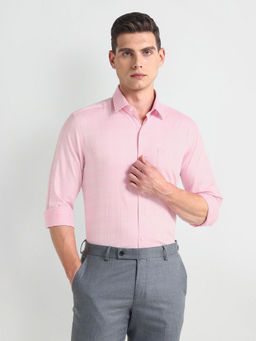 Arrow - Pink Pure Cotton Manhattan Slim Fit Shirt