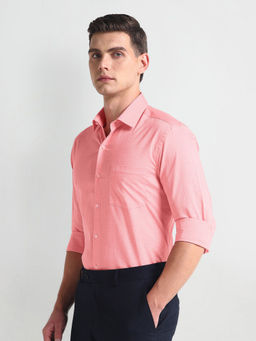 Arrow - Peach Manhattan Slim Fit Dobby Shirt