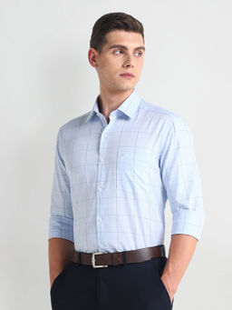 Arrow - Blue Pure Cotton Manhattan Slim Fit Shirt