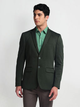 Arrow - Green Solid Twill Slim Blazer
