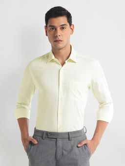 Arrow - Yellow Self Design Patterned Dobby Shirt