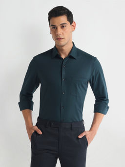 Arrow - Teal Textured Patterned Dobby Shirt