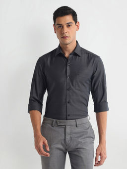 Arrow - Black Manhattan Slim Fit Solid Shirt