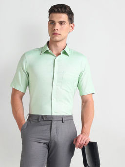 Arrow - Green Liberty Classic Regular Fit Dobby Shirt