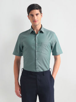 Arrow - Green Pure Cotton Regular Fit Shirt