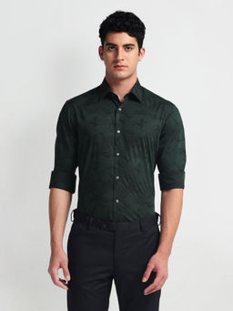 Arrow - Green Printed Manhattan Slim Shirt