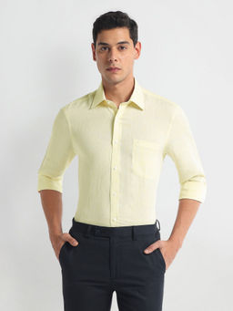 Arrow - Yellow Pure Cotton 1851 Solid Shirt