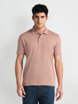 Arrow - Brown Regular Fit Cotton Polo T-Shirt