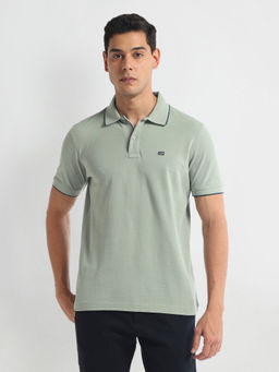 Arrow - Olive Tipped Collar Solid Polo T-Shirt