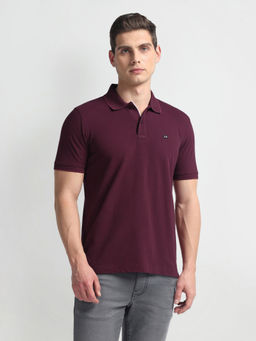 Arrow Sports - Wine Tipped Collar Cotton Polo T-Shirt