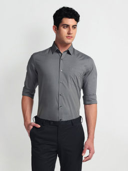 Arrow - Grey Manhattan Slim Cotton Shirt