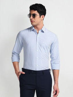 Arrow - Blue Vertical Stripe Dobby Shirt