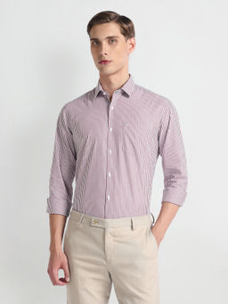 Arrow - Red Vertical Stripe Manhattan Slim Fit Shirt