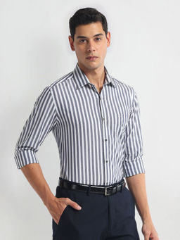 Arrow - Blue Vertical Stripe Slim Fit Shirt