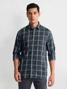 Arrow Sports - Blue Slim Fit Tartan Check Shirt