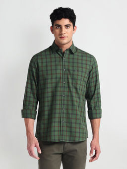 Arrow Sports - Green Tartan Check Twill Shirt