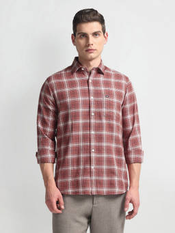 Arrow Sports - Brown Pure Cotton Manhattan Slim Shirt