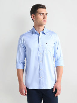 Arrow Sports - Blue Manhattan Slim Fit Solid Shirt