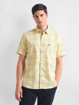 Arrow Sports - Yellow Tartan Check Cotton Shirt