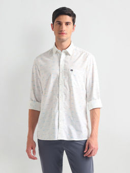 Arrow Sports - White Cutaway Collar Abstract Shirt