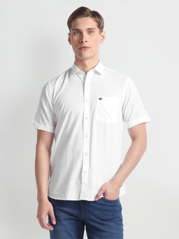 Arrow Sports - White Short Sleeve Solid Shirt