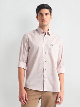 Arrow Sports - Pink Manhattan Slim Motif Print Shirt