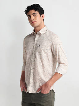Arrow Sports - Beige Long Sleeve Slim Shirt