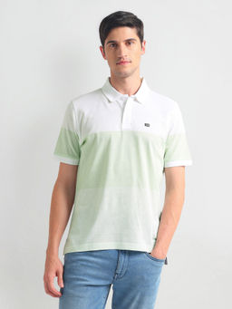 Arrow Sports - Green Block Cotton Polo T-Shirt