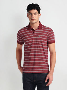 Arrow Sports - Red Horizontal Stripe Logo Polo T-Shirt