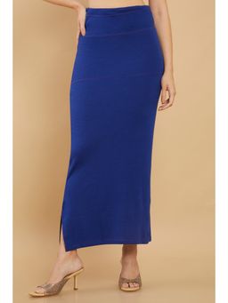 Soch - Women Blue Cotton Solid Plain Petticoat