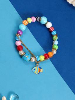 Kamule - Beaded Fish Charm Bracelet - Multicolour (9-10 Years)