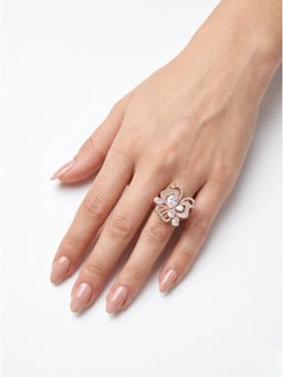 Adwitiya - Floral Bloom Adjustable Statement Ring