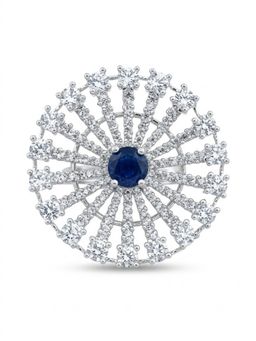 Adwitiya - Radiant Sapphire Sunburst Adjustable Statement Ring
