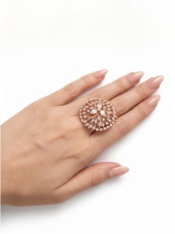 Adwitiya - Radiant Floral Burst Adjustable Statement Ring