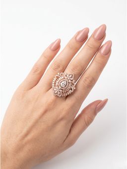 Adwitiya - Ornate Baguette Adjustable Statement Ring