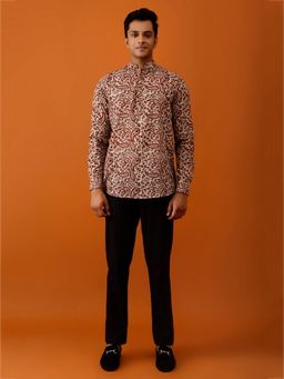 AAVYAM - Maroon Paisley Printed Short Kurta