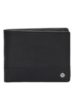 Titan - Textured Leather Bifold Wallet in Color Black